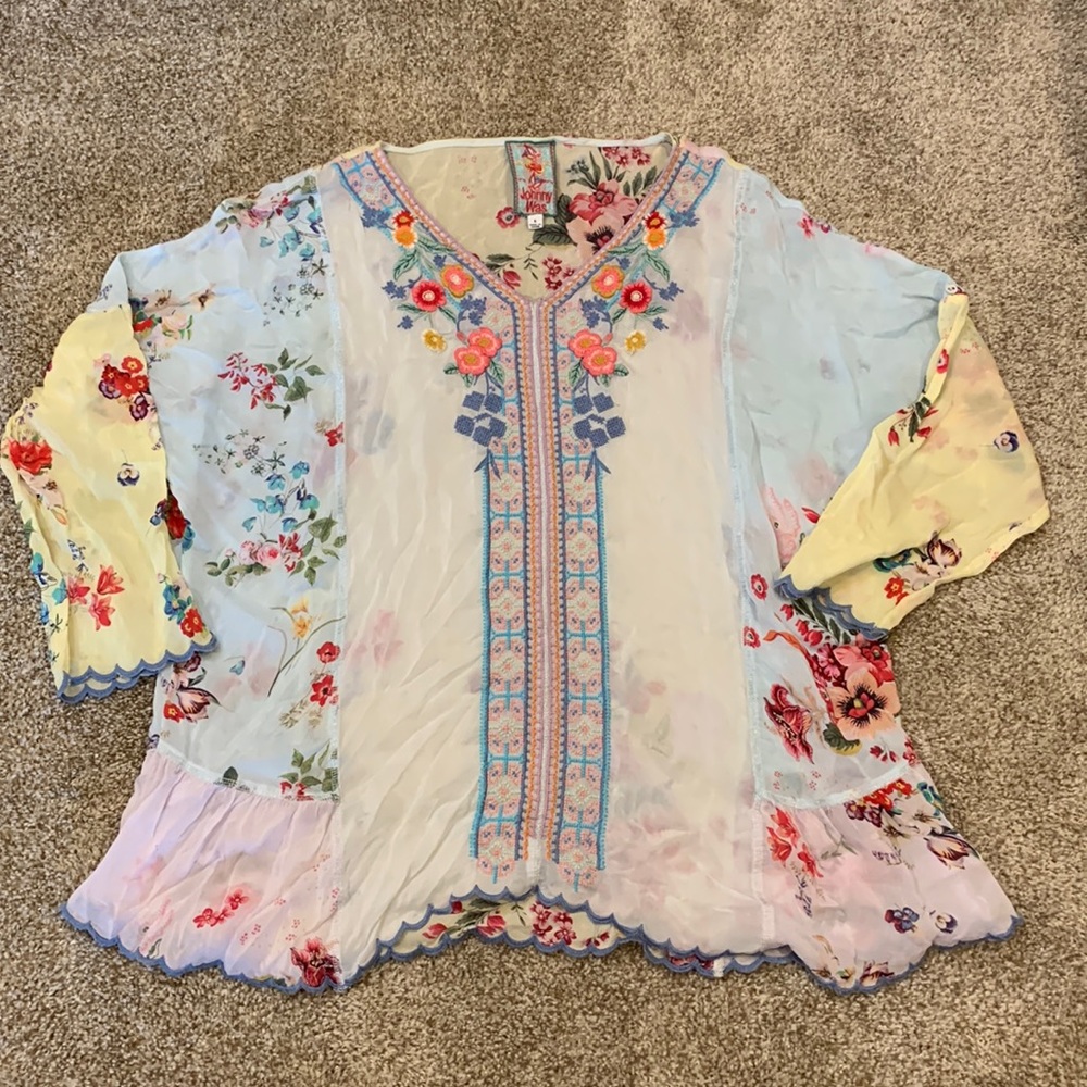 Johnny Was Floral Beach Shirt